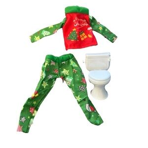 Elf on the Shelf Festive Green Christmas Pajama Set